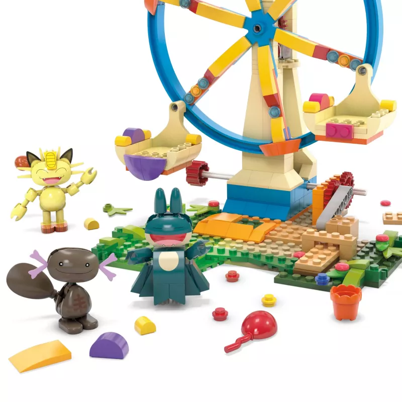 MEGA Pokémon Riesenrad-Spaß conjunto de construção, com 4 figuras de ação (393 peças) para crianças