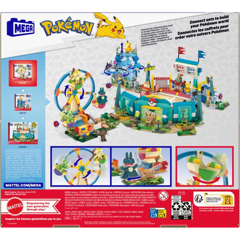 MEGA Pokémon Riesenrad-Spaß conjunto de construção, com 4 figuras de ação (393 peças) para crianças