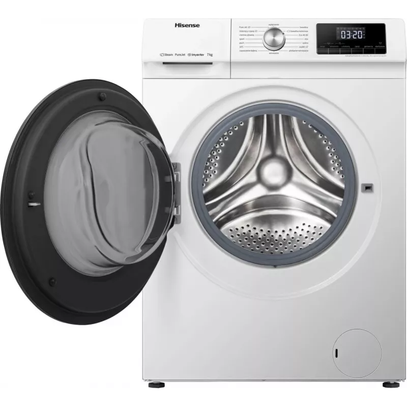 Máquina de lavar roupa Hisense WFQA7014EVJM de carregamento frontal 7 kg 1310 rpm branca