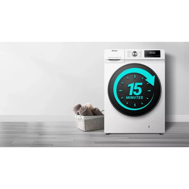 Máquina de lavar roupa Hisense WFQA7014EVJM de carregamento frontal 7 kg 1310 rpm branca