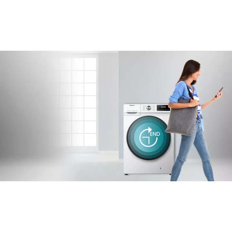 Máquina de lavar roupa Hisense WFQA7014EVJM de carregamento frontal 7 kg 1310 rpm branca