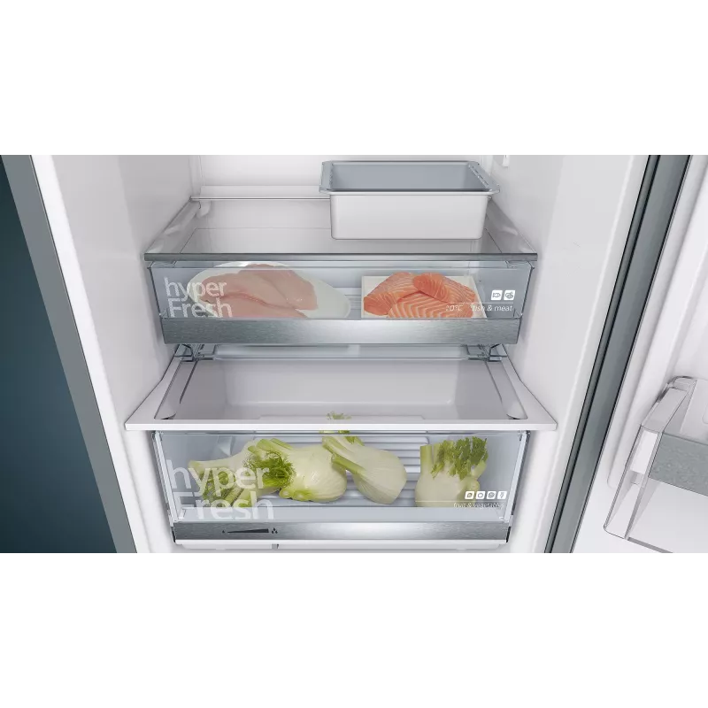 Siemens iQ500 KG39E8XBA frigorífico combinado de instalação livre, 343 L (249 L + 94 L), 201 cm, classe energética B, preto / aço inoxidável