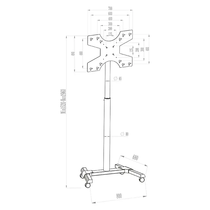 Suporte para ecrã de sinalização Hagor 1983 139,7 cm (55 inch) preto