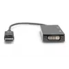 Cabo adaptador DisplayPort DIGITUS ASSMANN, DP - HDMI+DVI+VGA M-F/F/F, 20 cm cabo multimédia 3-em-1, CE, preto