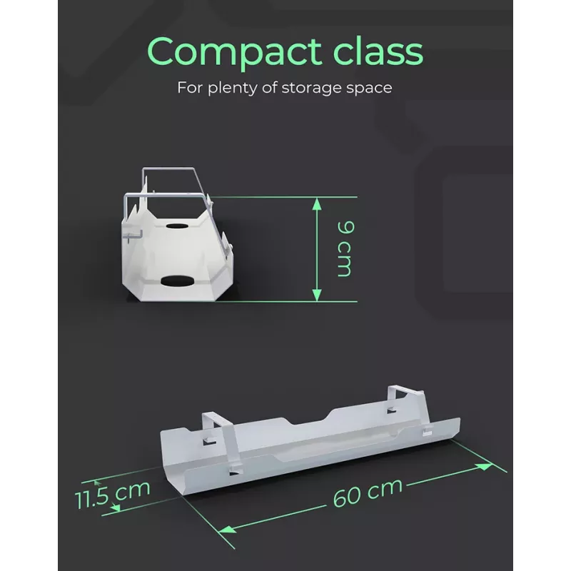 Calha de cabos reta ICY BOX IB-EWA100W-CM branco 125 mm de largura