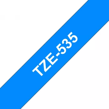Fita para etiquetas Brother TZe535 12mm branco sobre azul