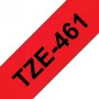 Fita de laminação Brother TZe461 36 mm preto sobre vermelho