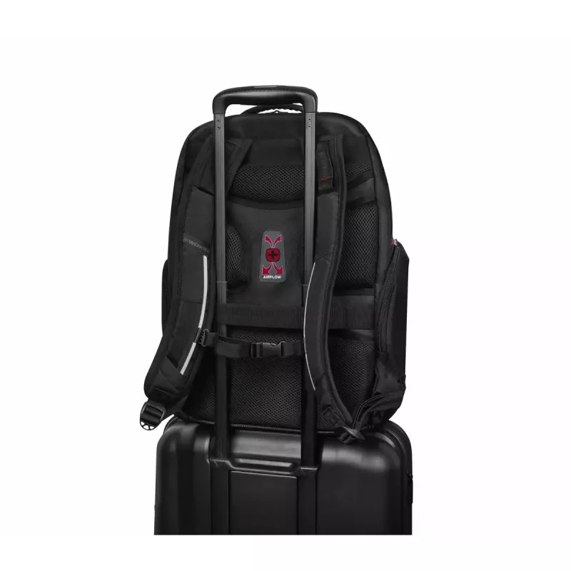 Mochila casual Wenger SwissGear Meteor preto poliéster PVC rPET