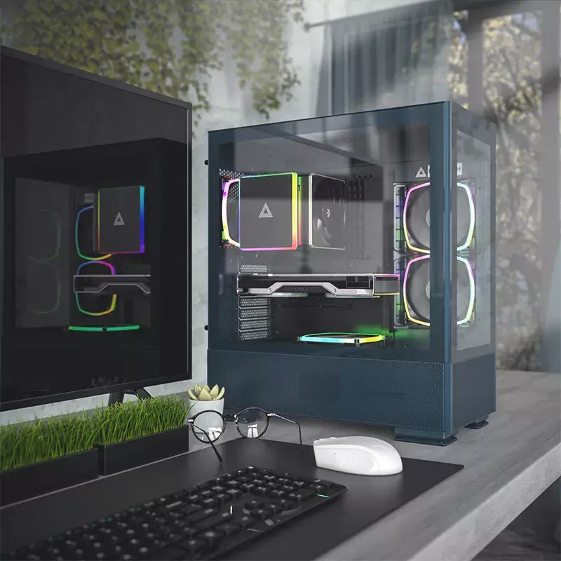 Caixa para PC Montech SKY TWO torre Midi azul