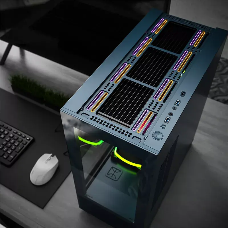 Caixa para PC Montech SKY TWO torre Midi azul