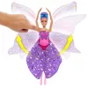 Boneca Barbie Dance and Flutter com transformação 2 em 1 de bailarina em borboleta, cabelo roxo