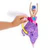 Boneca Barbie Dance and Flutter com transformação 2 em 1 de bailarina em borboleta, cabelo roxo
