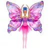 Boneca Barbie Dance and Flutter com transformação 2 em 1 de bailarina em borboleta, cabelo roxo