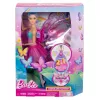 Boneca Barbie Dance and Flutter com transformação 2 em 1 de bailarina em borboleta, cabelo roxo