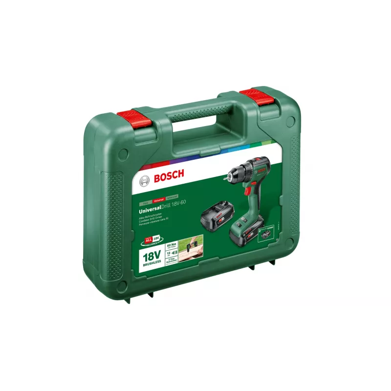 Parafusadeira sem fio Bosch UniversalBohrschrauber 18V-60 1900 rpm sem chave 1,3 kg preto, verde