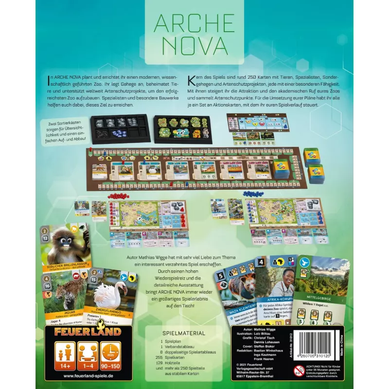 Jogo de tabuleiro Pegasus Spiele Arche Nova — jogo familiar Querdenken, a partir dos 14 anos