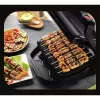 Grelhador de contacto Tefal GC7148 — 2000 W, caixa em aço inoxidável, retangular, termostato ajustável, superfície de grelha, 365×365×175 mm