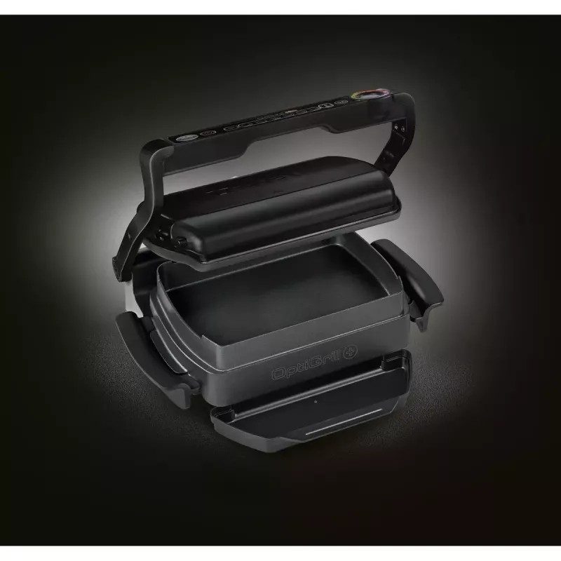 Grelhador de contacto Tefal GC7148 — 2000 W, caixa em aço inoxidável, retangular, termostato ajustável, superfície de grelha, 365×365×175 mm