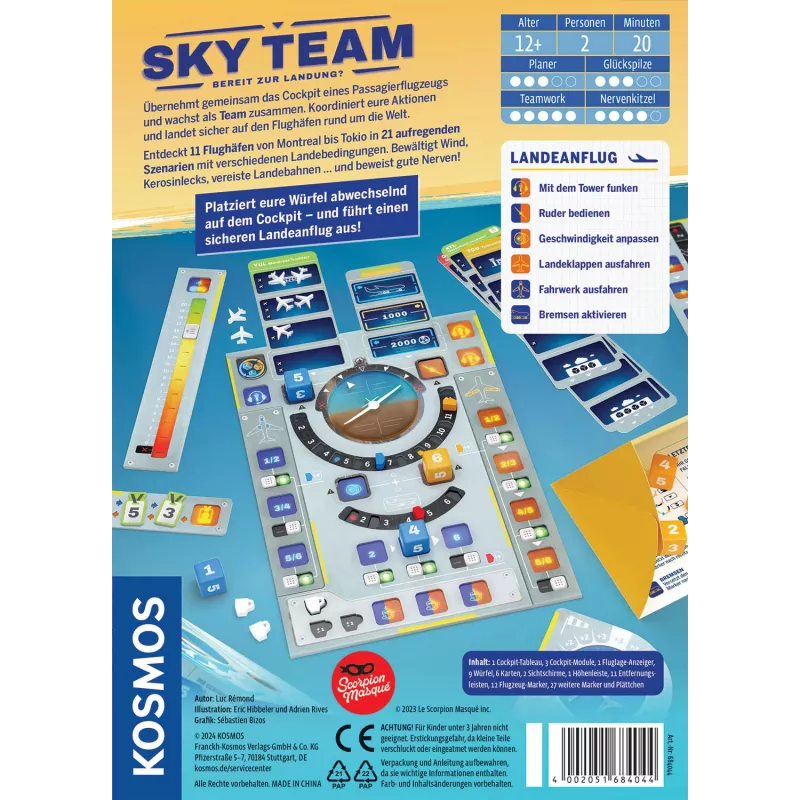 Kosmos Sky Team 20 min jogo de tabuleiro viagem/aventura
