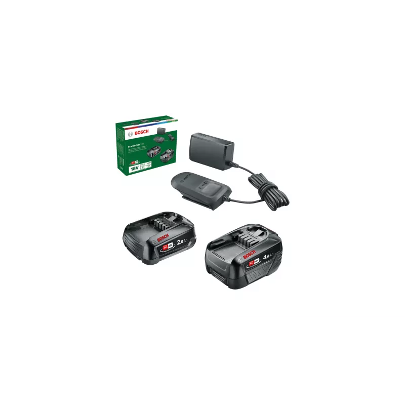 Bosch conjunto inicial 18V - 2 x bateria (2,0 Ah + 4,0 Ah) conjunto de bateria e carregador