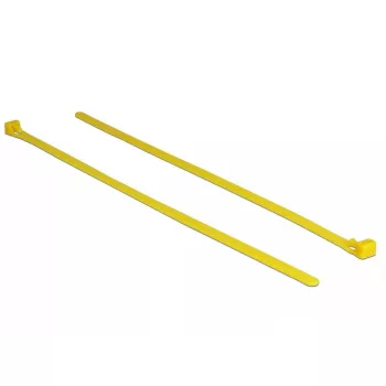 Abraçadeira reutilizável DELOCK 18761 — Nylon, 300 mm x 7,6 mm, amarelo, 100 unid.