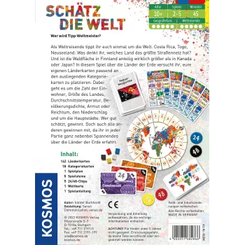 Kosmos Schätz die Welt 45 min jogo de tabuleiro educativo