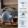 Ariete 2877 chaleira elétrica Vintage, 1,7 l, sem fios, azul, 1,7 l, 2000 W, azul-claro, indicador de nível de água, sem fios, filtragem