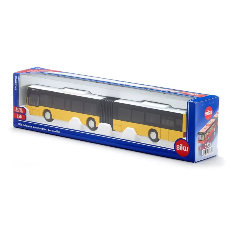 Modelo de autocarro articulado Siku turquesa/branco – veículo de brincar à escala, peça de coleção em metal fundido