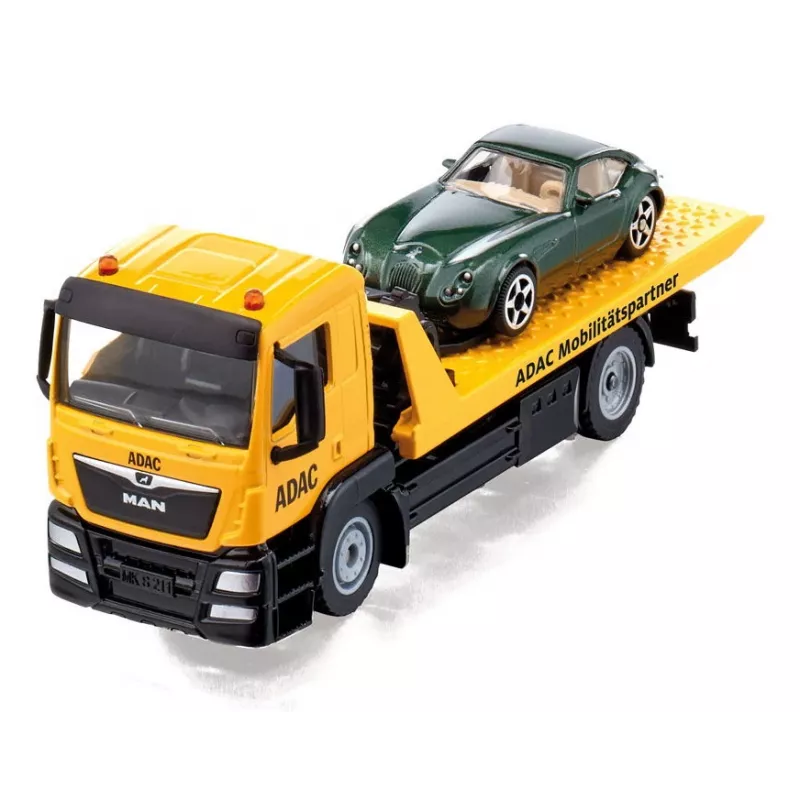 Conjunto de modelos de carros Siku MAN reboque ADAC, pré-montado escala 1:55, 58×170×57 mm