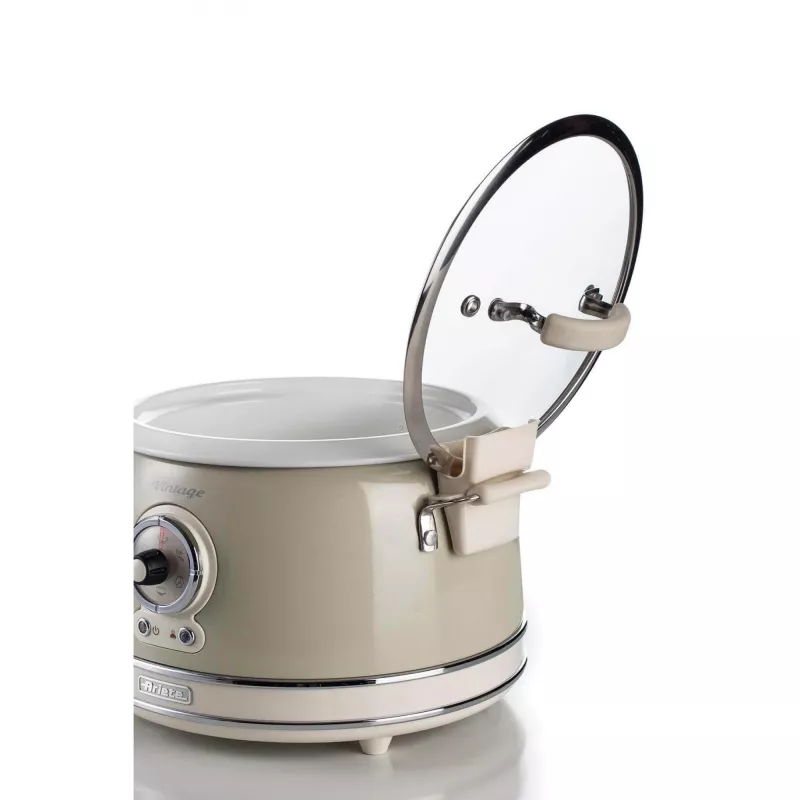 Ariete 2904 Panela de arroz – Panela de arroz elétrica com tigela de cerâmica – Sushi caseiro – Multicozinha – Linha Vintage – 3,5 L – 650 W – Bege