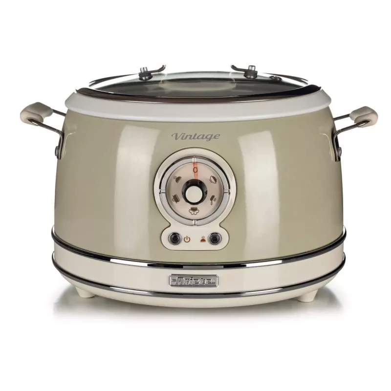 Ariete 2904 Panela de arroz – Panela de arroz elétrica com tigela de cerâmica – Sushi caseiro – Multicozinha – Linha Vintage – 3,5 L – 650 W – Bege