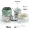 Ariete 2904 Panela de arroz – Panela de arroz elétrica com tigela de cerâmica – Sushi caseiro – Multicozinha – Linha Vintage – 3,5 L – 650 W – Verde