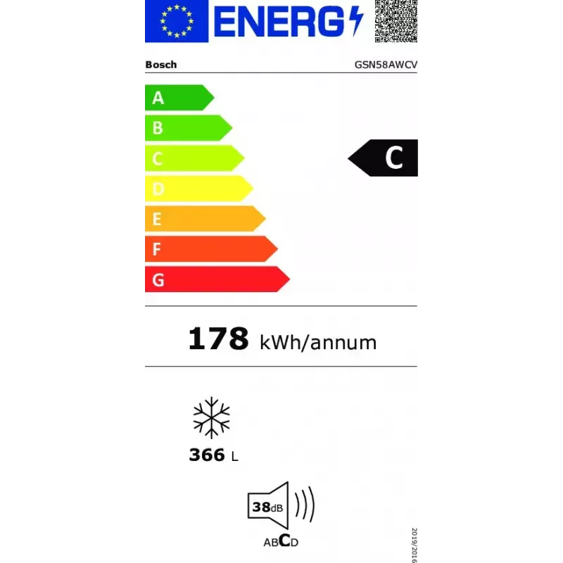 Congelador Bosch Serie 6 GSN58AWCV congelador vertical independente 366 L branco