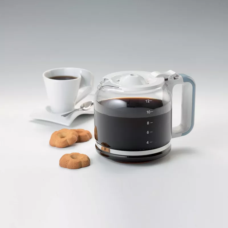 Ariete 1342 Máquina de café americano, jarro de vidro temperado, até 12 chávenas, temporizador programável de 24 horas, ecrã LCD, desligamento automático, 2000 W, plástico, azul