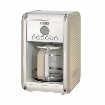 Ariete 1342 Máquina de café americano, jarro de vidro temperado, até 12 chávenas, temporizador programável de 24 horas, ecrã LCD, desligamento automático, 2000 W, plástico, bege