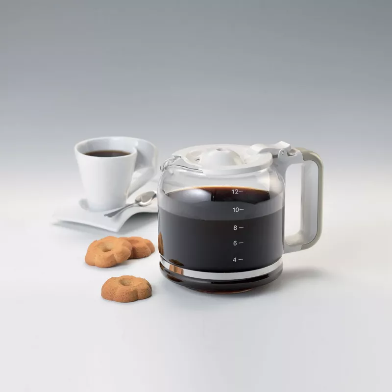 Ariete 1342 Máquina de café americano, jarro de vidro temperado, até 12 chávenas, temporizador programável de 24 horas, ecrã LCD, desligamento automático, 2000 W, plástico, bege