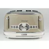 Torradeira Ariete 156 4 fatias Vintage, 1600 Watt, 6 níveis de tostagem, aço inoxidável lacado em bege pastel, sem pinças para sanduíches
