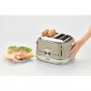 Torradeira Ariete 156 4 fatias Vintage, 1600 Watt, 6 níveis de tostagem, aço inoxidável lacado em bege pastel, sem pinças para sanduíches