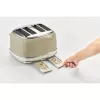 Torradeira Ariete 156 4 fatias Vintage, 1600 Watt, 6 níveis de tostagem, aço inoxidável lacado em bege pastel, sem pinças para sanduíches