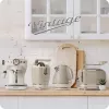 Torradeira Ariete 156 4 fatias Vintage, 1600 Watt, 6 níveis de tostagem, aço inoxidável lacado em bege pastel, sem pinças para sanduíches