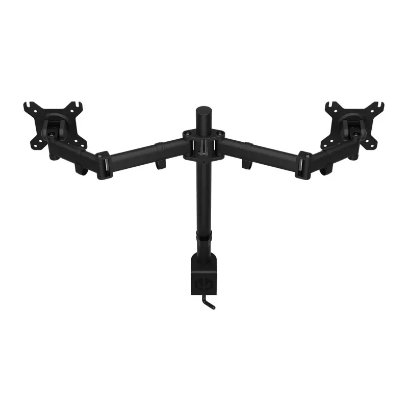 Suporte para monitor ENDORFY Atlas Double para 2 ecrãs 68,6 cm (27 polegadas), fixação por grampo, VESA 75x75–100x100, máx. 8 kg por ecrã, preto