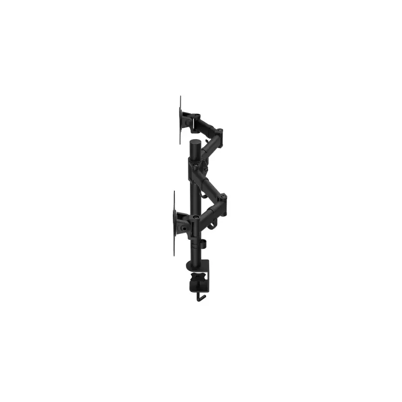Suporte para monitor ENDORFY Atlas Double para 2 ecrãs 68,6 cm (27 polegadas), fixação por grampo, VESA 75x75–100x100, máx. 8 kg por ecrã, preto