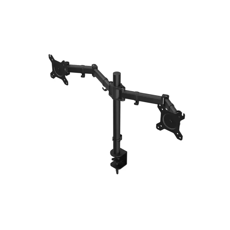 Suporte para monitor ENDORFY Atlas Double para 2 ecrãs 68,6 cm (27 polegadas), fixação por grampo, VESA 75x75–100x100, máx. 8 kg por ecrã, preto