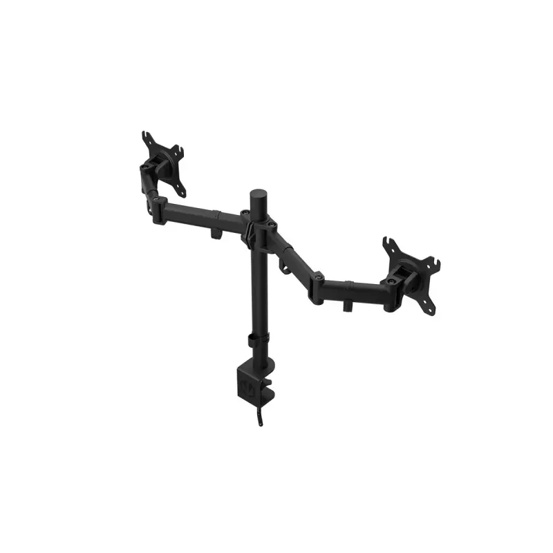 Suporte para monitor ENDORFY Atlas Double para 2 ecrãs 68,6 cm (27 polegadas), fixação por grampo, VESA 75x75–100x100, máx. 8 kg por ecrã, preto