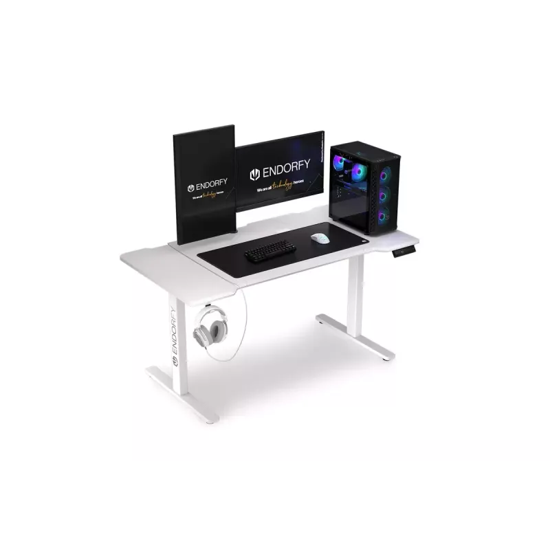Secretária reta ENDORFY Atlas L Electric branco 1500x780x720 mm