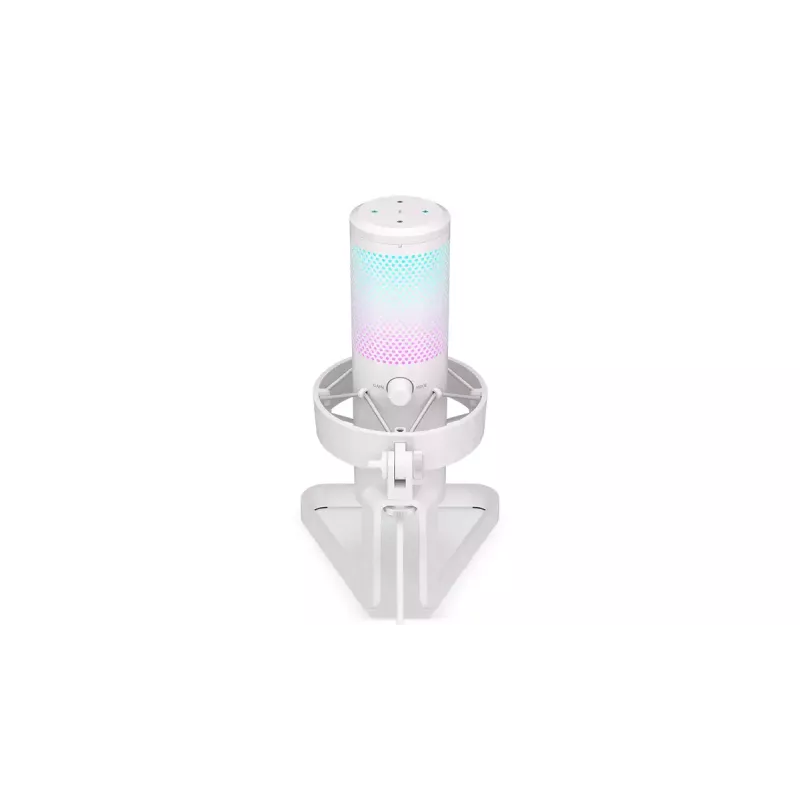 Microfone para PC ENDORFY AXIS Streaming White — USB, cardióide, 30–18 kHz, 192 kHz/24 bits, suporte de mesa, silenciamento, saída para auscultadores