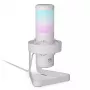 Microfone para PC ENDORFY AXIS Streaming White — USB, cardióide, 30–18 kHz, 192 kHz/24 bits, suporte de mesa, silenciamento, saída para auscultadores