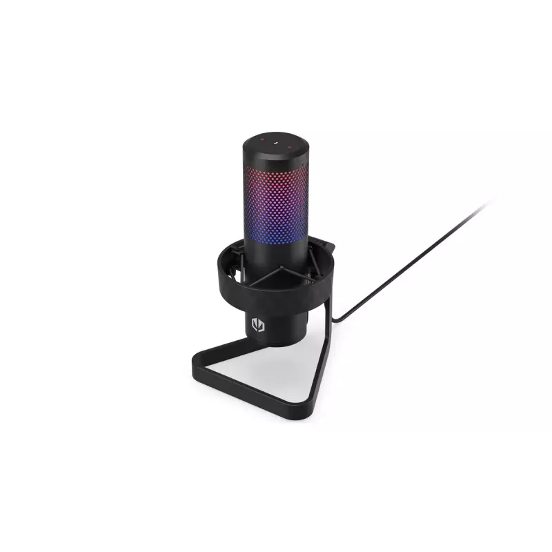 Microfone para PC ENDORFY AXIS Streaming — USB Type-C, 24 bits/192 kHz, 30–18.000 Hz, tripé de mesa, preto