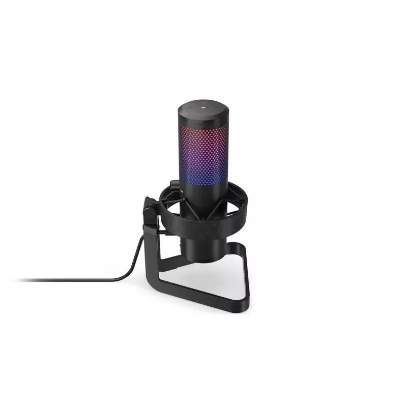 Microfone para PC ENDORFY AXIS Streaming — USB Type-C, 24 bits/192 kHz, 30–18.000 Hz, tripé de mesa, preto