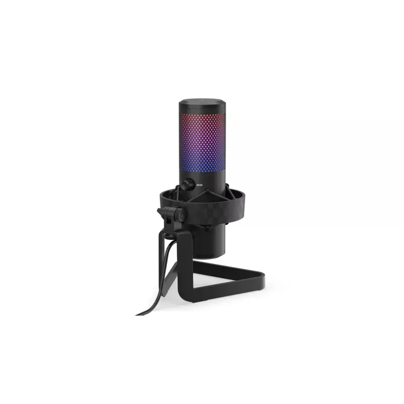 Microfone para PC ENDORFY AXIS Streaming — USB Type-C, 24 bits/192 kHz, 30–18.000 Hz, tripé de mesa, preto
